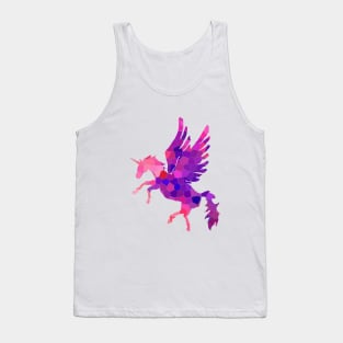 Pink Mosaic Pattern Unicorn Pegasus Tank Top